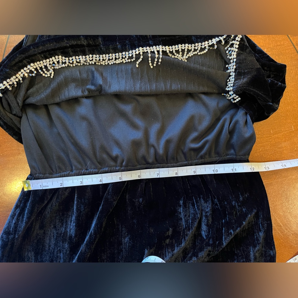 Teenager / Youth Rhinestone Black Velour Jumpsuit by Zara Kids. Stretchy. 11-12 - Picture 10 of 14